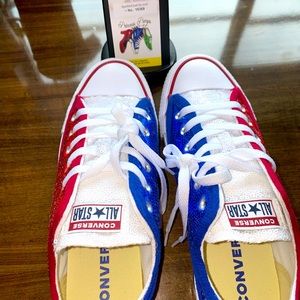 Red, White and Blue Patriotic Converse with sequins